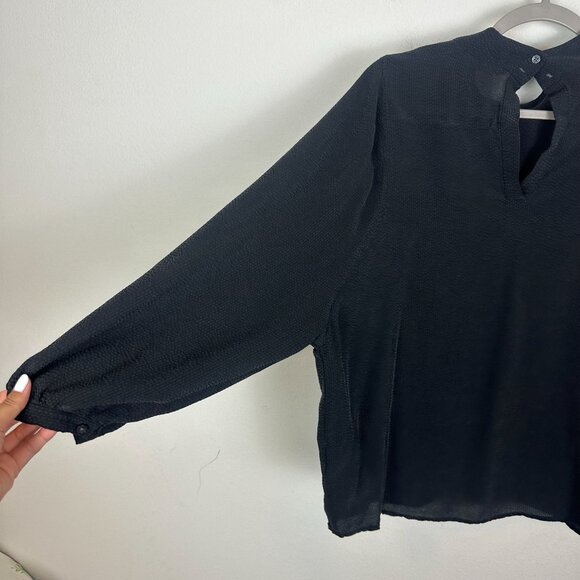 Everlane Mock Neck Blouse 16 Balloon Sleeve Minimalist Contemporary Keyhole Back - Picture 8 of 11